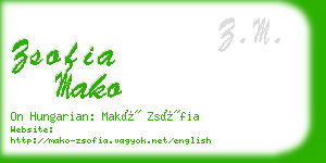 zsofia mako business card